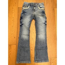 Y2K Antik Denim Flare Jeans USA Made Embroidery True Religion Aesthetic 31