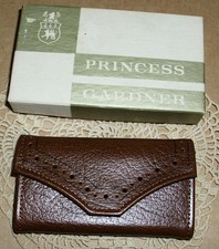 VINTAGE PRINCESS GARDNER MINI BROWN 4 KEY FOB WALLET SMALL CASE NEW IN BOX