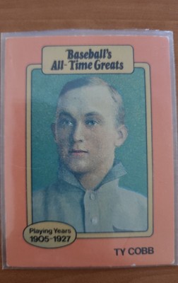 1987 Hygrade Baseball's All-Time Greats - Ty Cobb Orange Border/Yellow Box on...
