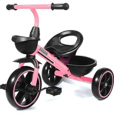 Toddler Tricycle for Ages 2-5, Tool-Free Assembly, Adjustable Seat, Safe Ride