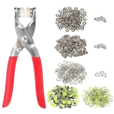 200Set Metal Snap Button Kit 9.5mm Hollow & Solid Prong Snap Button Light Yellow