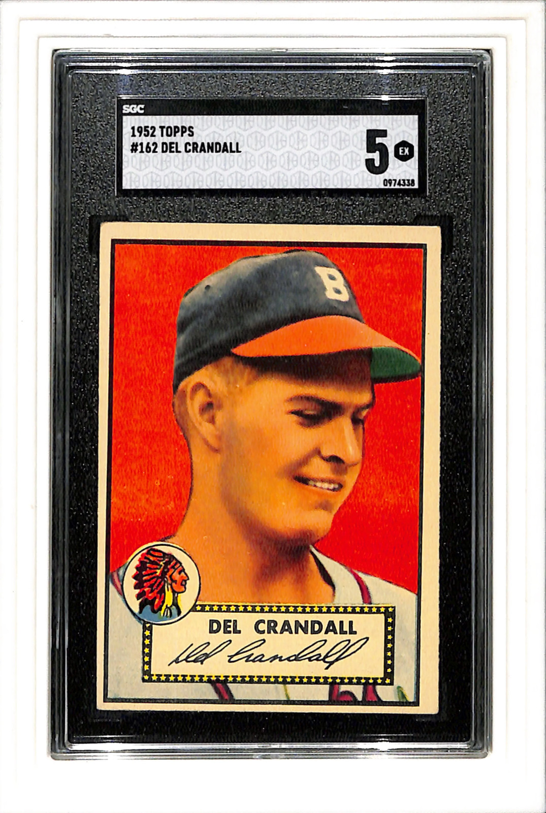 1952 Topps #162 Del Crandall SGC 5 SN 0974338