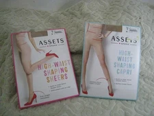 ASSETS by SPANX Sz 4  Nude High-Waist Shaping Capri 268B + Sheers 269B NEW NWT