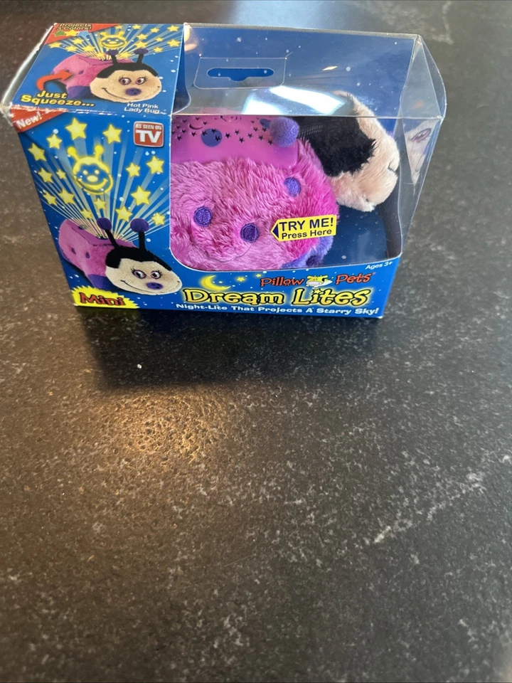 Pillow Pets Mini Dream Lites Hot Pink Lady Bug - Image 3 of 4