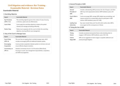 Civil & Criminal litigation Evidence Bar Training Notes