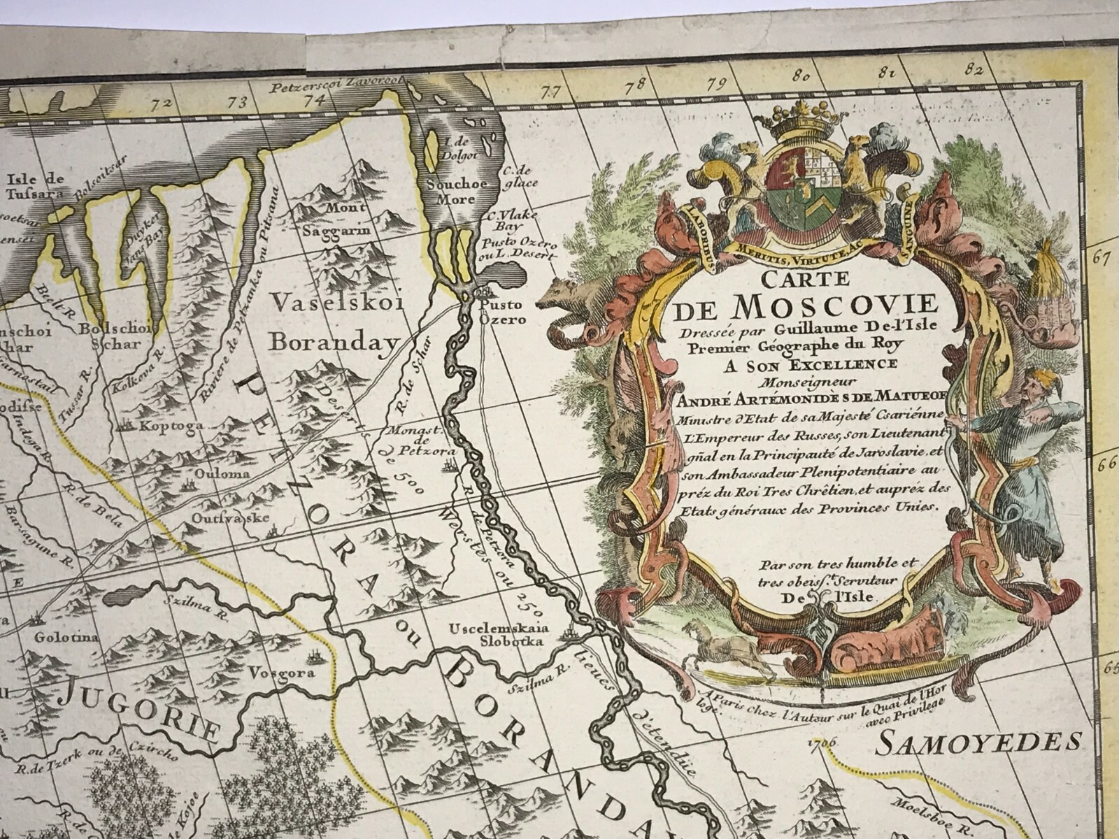 de l'Isle: Carte de Moscovie. Dressee par Guillaume, Russia, 1730