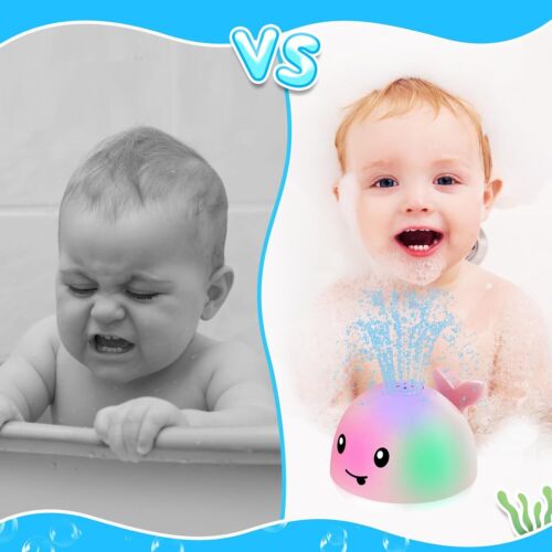Baby Bath Toys for Ages 3+,Light Up Whale Bath Toy Sprinkler, Infant Baby Toys - Picture 2 of 7