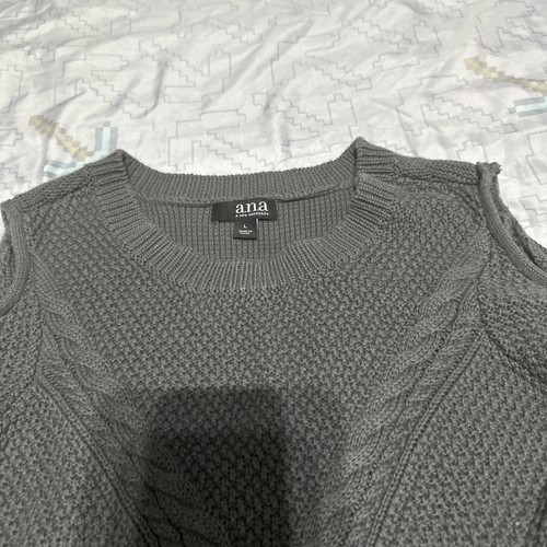 Ana A New Approach Gray Long Sleeve Sweater Dress Women’s Size L Preowned - Picture 2 of 3