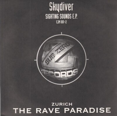 Skydiver Sighting Sounds E.P. BLUE Vinyl Single 12inch NEAR MINT Sub Zero Re