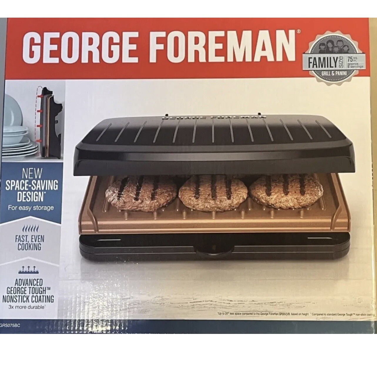 Foreman Five Serving Family Size Grill Large Electric Indoor