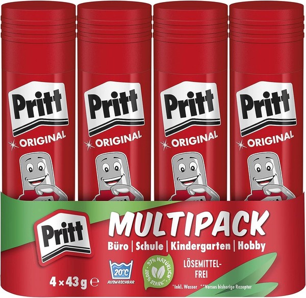 Pritt Klebestift Multipack Bastelkleber Schulkleber Klebstoff BüRokleber 4X43G-image