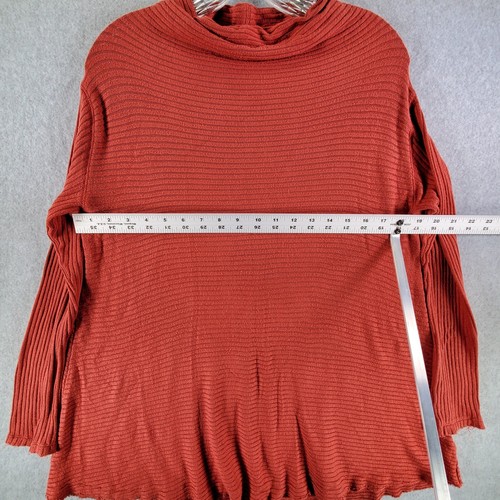 We The Free Womens Rust Long Sleeve Frayed Edges Keyhole Back Tunic Top Size M - Picture 4 of 7