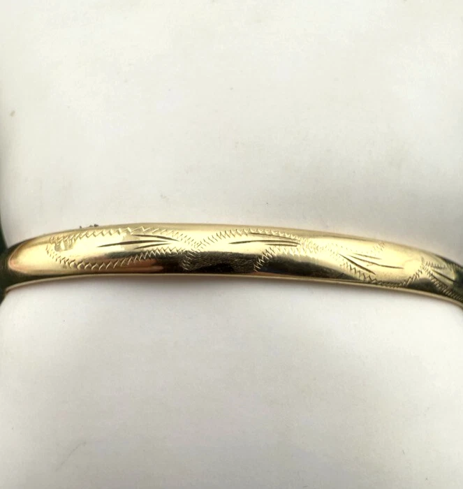 Brazalete Brazalete Abierto Oro Puro 14k 7" L x 5.5mm OFERTA AHORRA 1.350 #1437 Foto 3 de 4