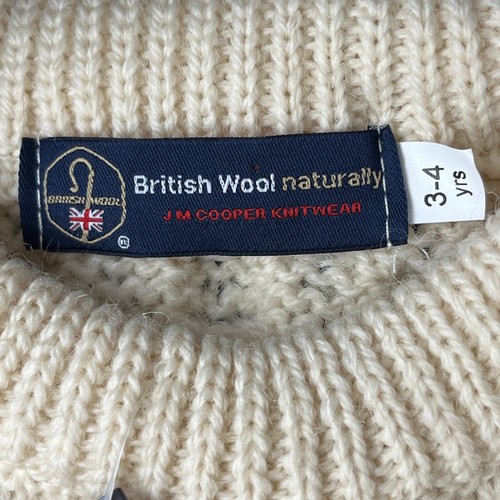 NWT JM Cooper Child Boys Girls Fisherman 100% Wool Sweater Jumper Size 3-4 year - Picture 7 of 12