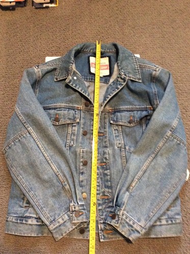 Eddie Bauer Trucker Jean Jacket Mens Medium Blue Denim Sport Shop - Picture 2 of 9