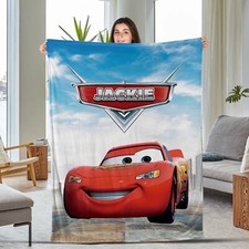 Disney Cars Custom Name Bedding Set, Disney Cars Fleece Blanket Disney Lightning