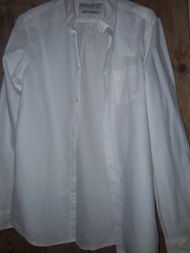 Mens White Cotton Slim Fit Shirt 