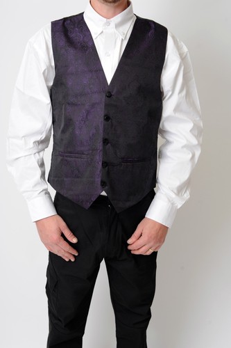 Pattern Swirl Men's Formal Wedding Waiters Waist Coat waistcoat Jamawar 15 color - Picture 32 of 94