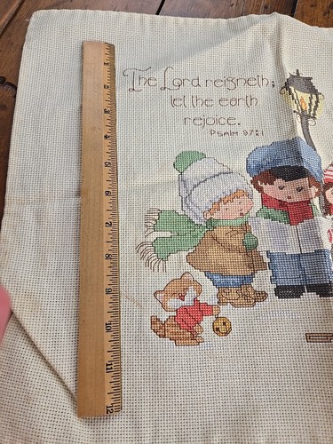 Vintage Complete Cross Stitch Gloria Pat Christmas Religious Psalm Carolers - Picture 6 of 6