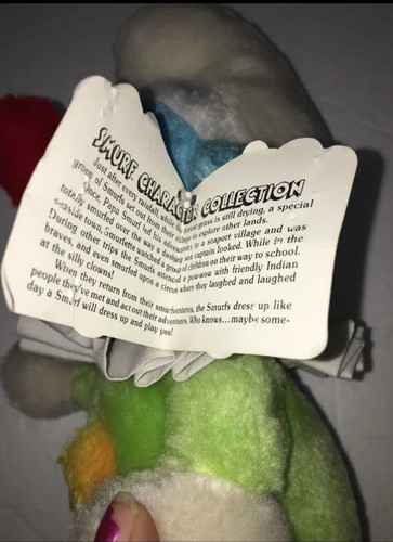 Vintage 1983 Wallace Berrie Peyo Smurfs, Smurf Clown Plush Stuffed W/Tags, 4750 - Picture 6 of 9