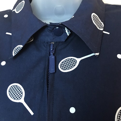 Giacca donna Lizsport blu bianca racchetta tennis stampa nylon ventilato M vintage - Foto 2 di 9