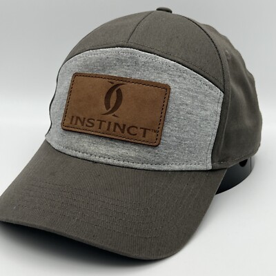 Cabelas Instinct Logo Seven Panel Leather Cap Hat L/XL