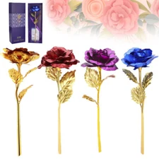 Real Dipped Rose 24K Gold Rose Portable Artificial Rose Flower Home Floral Decor