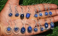 Lapis Lazuli Gemstone Earring Wholesale 5pcs Lot 925 Silver Plated Jewelry