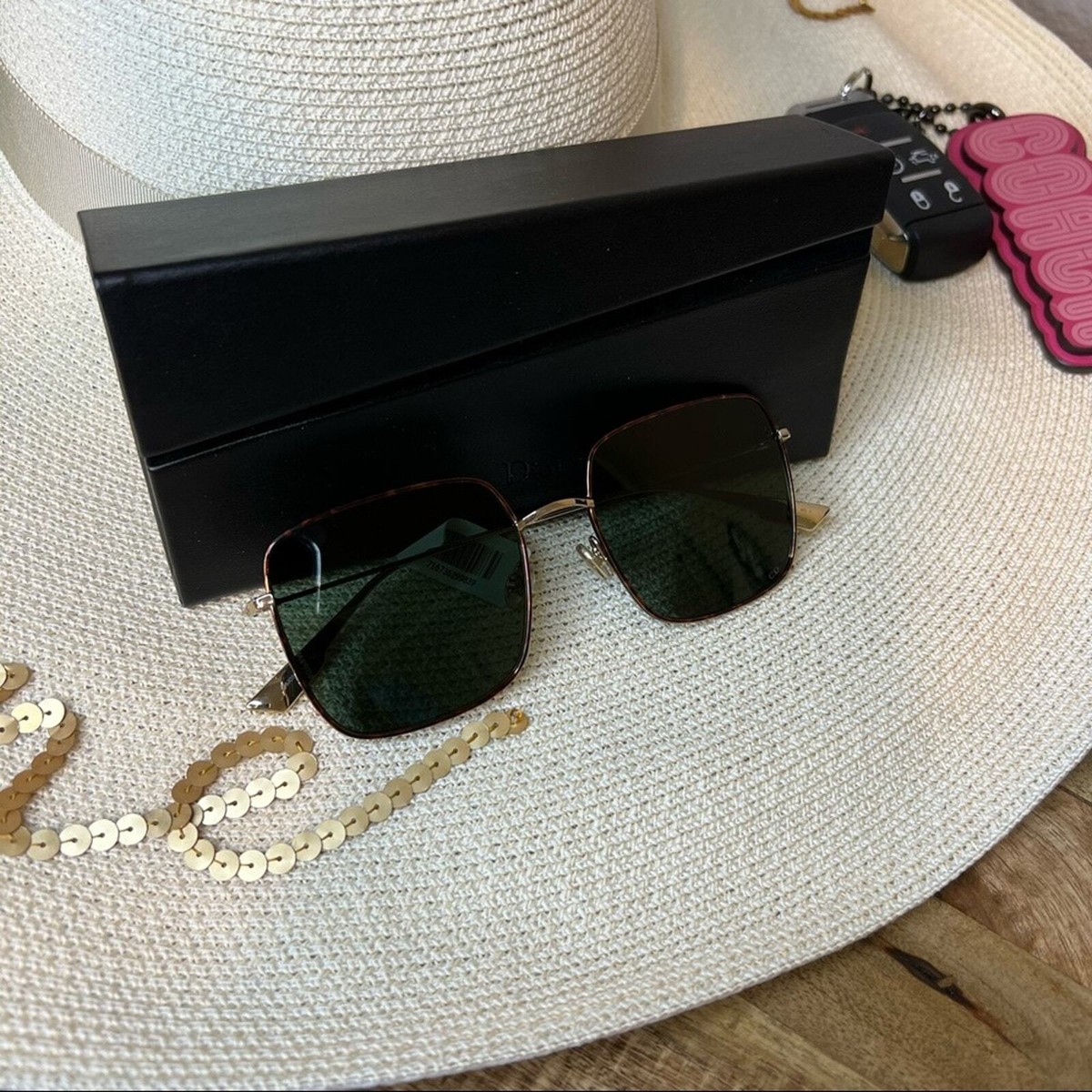 Dior Large Gold Wired “So Stellaire 1XS” Sunglasses w/ Dark Lenses Dior “So Stellaire 1XS” Large Havana Brown & Black  main image 3