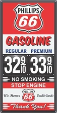 PHILLIPS 66 GAS STATION PRICE GALLON OLD PUMP SIGN REMAKE ALUMINUM SIZE OPTIONS