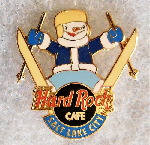 HARD ROCK CAFE SALT LAKE CITY SKIING SNOWMAN PIN # 8083