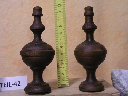 Set Zierteil Türmchen Aufsatz Holz Zapfen Hütchen Regulator Drechselteil Nr:42 - Bild 2 von 4