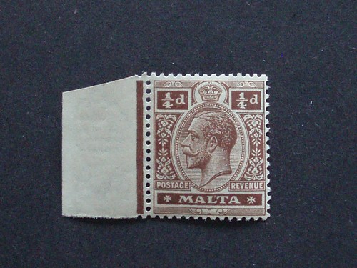 Malta,1922,Sg97,1/4d,braun,Mehrfachschrift CA,MNH,UMM