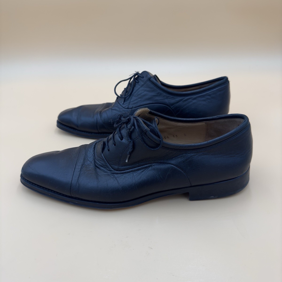 Magnanni Cap Toe Lace Up size 13 D US Black Leather Men display picture 2