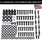 US Fairing Bolts Screws Kit For Kawasaki Ninja 250R 2008-2012 2009 2010 2011 MTC