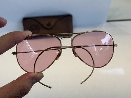 Vintage Ray Ban B&L Pink Rose Changable Wrap Around Aviator Sunglasses VERY RARE - Picture 5 of 13