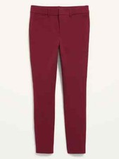 Old Navy Womens High-Waisted Pixie Skinny Ankle Pants Wine Size 0 or 2 NWT 40