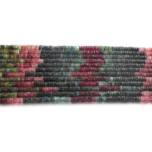1 Long Strand Multi Tourmaline Smooth Heishi Tyre Shape Gemstone Beads -Wheel - Picture 4 of 4