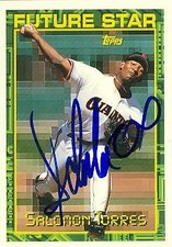 Salomon Torres autographed Baseball Card (Giants) 1994 Topps Future Star #298