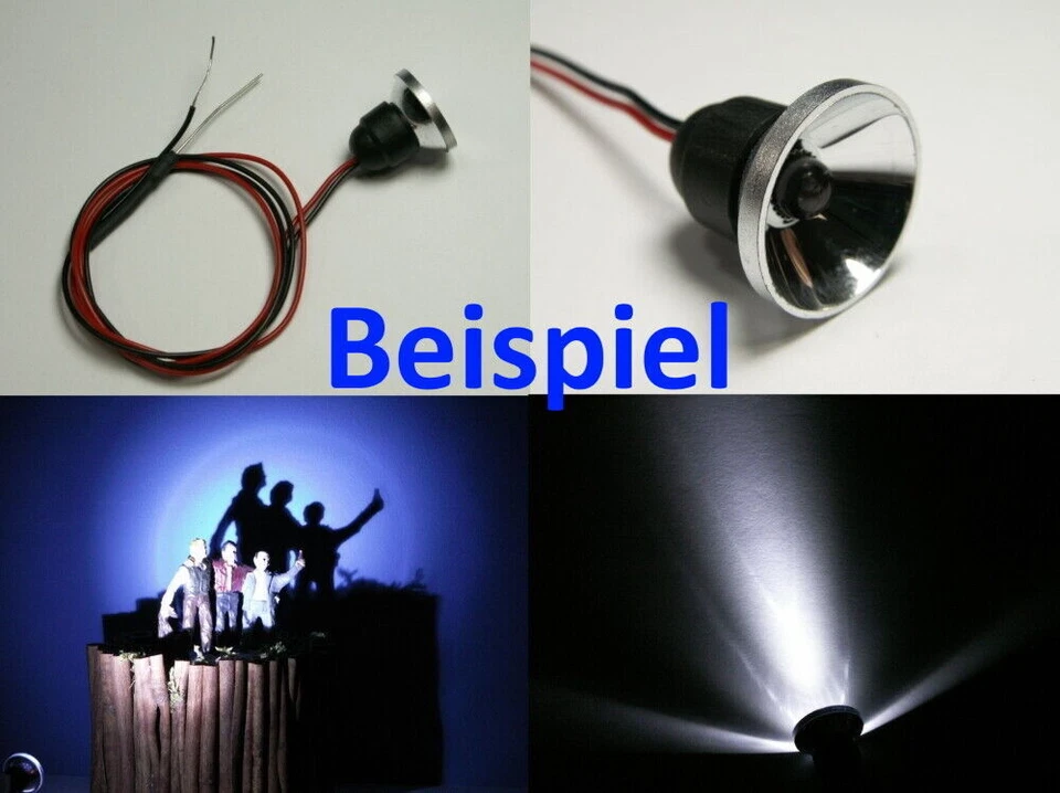 LED Reflektor 18mm für 5mm LEDs als Flutlichtstrahler Scheinwerfer 10 Stück S087 - Bild 3 von 3