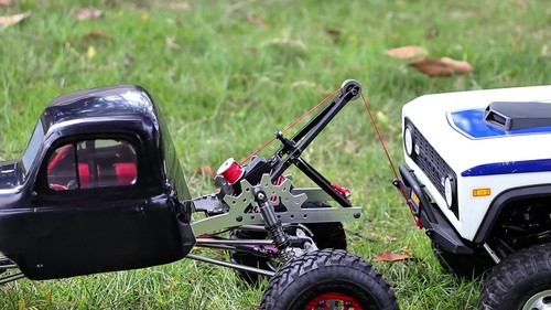 1/0 RC Crawler Servo/Winch Double Stent Rescue Tow Truck Crane Arm Wrecker kit - Video 1 of 1