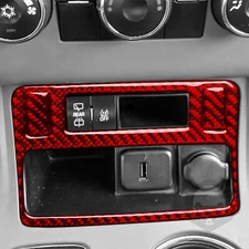 For Chevrolet Traverse 09-12 Red Carbon Fiber Console Seat Heated Button Cover