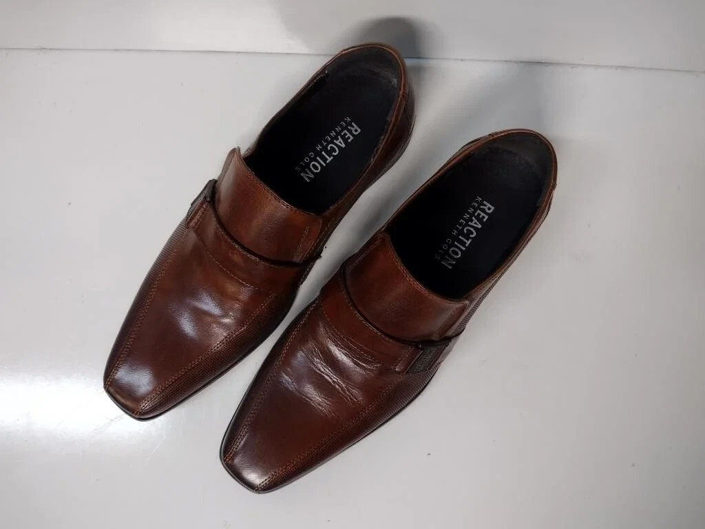 Kenneth Cole Reaction Mens Loafer Cognac Leather Shoes Sz 8M  display picture 2