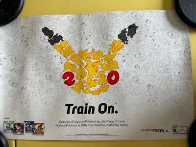 Pokemon 20th Anniversary Poster 11x17 - Nintendo Official - 3DS