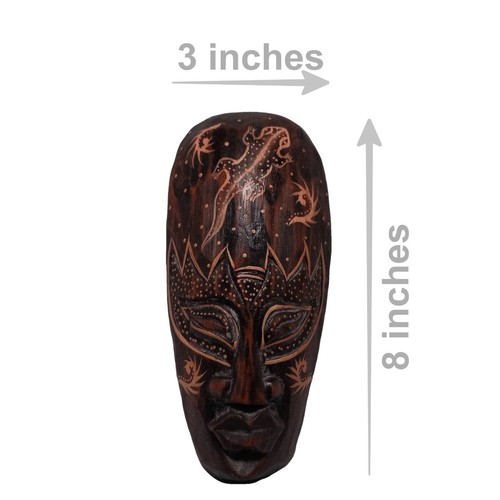 African Wood Mask Animal Tribal Geckos Owl Set 3 Mixed Wall Decor Hanging 8 in - Bild 11 von 18