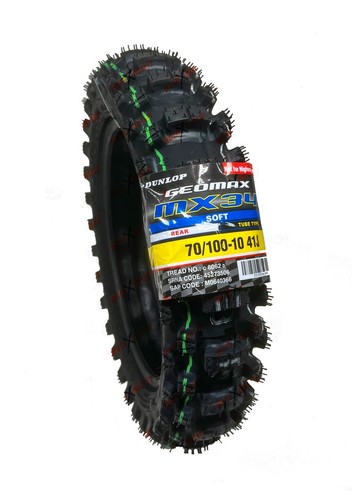 Dunlop 60/100-12 70/100-10 Tires MX34 Racing Front Rear Set 45273501 45273506 - Picture 5 of 8