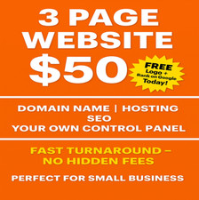 3 Page Website Design – WordPress, SEO, Domain, Email, Hosting Included