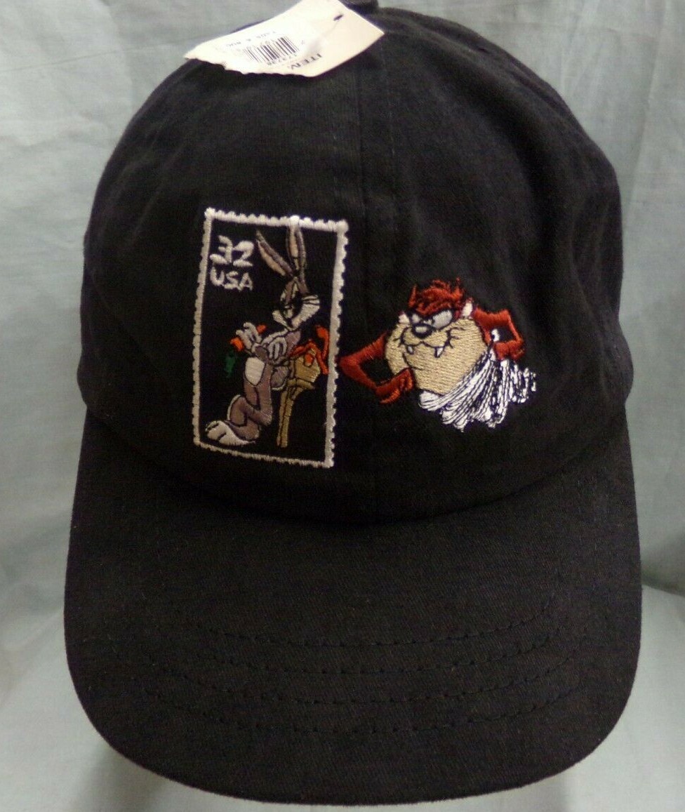 Vintage Looney Tunes Stamp Collection Trucker Baseball Hat 90s