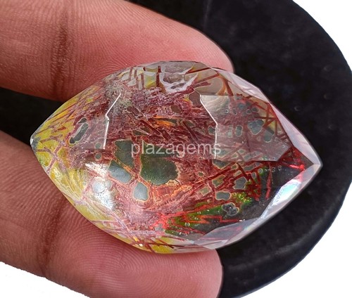 Rare Bi-Color Rutilated Quartz 97 Ct Certified Marquise Cut Loose Gemstone 4NUK - Picture 6 of 7