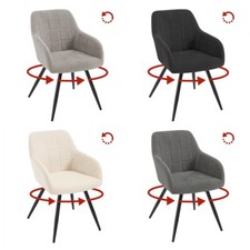 Esszimmerstuhl drehbar 1/2x Drehstuhl Samt Küchenstuhl Polsterstuhl Essstuhl